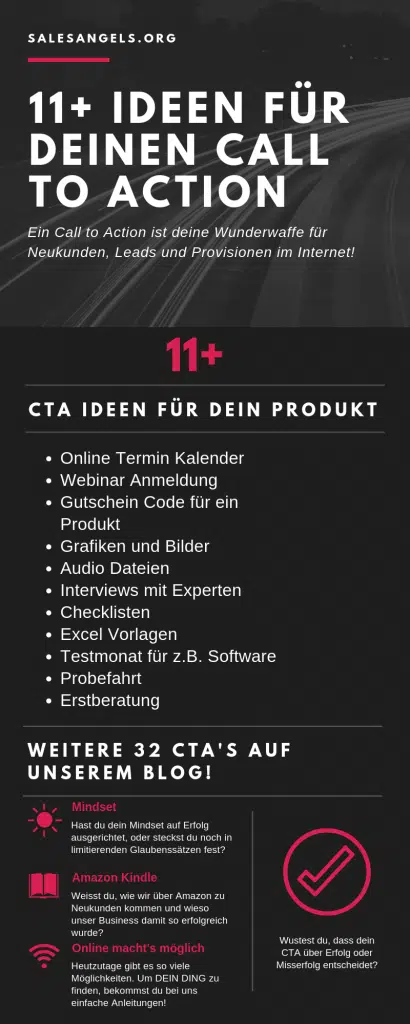 Affiliate Marketing, Geld verdienen im Internet, Online Geld verdienen, Sales Angels, Call to Action